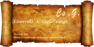 Csernák Gyöngyi névjegykártya